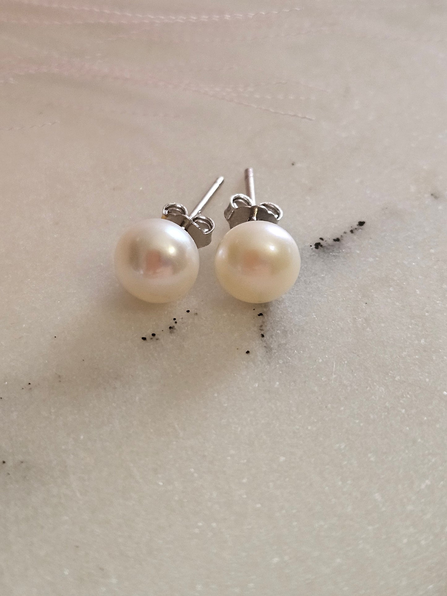 925 Sterling Silver Mini Studs, Pearl white, Fresh water Pearls