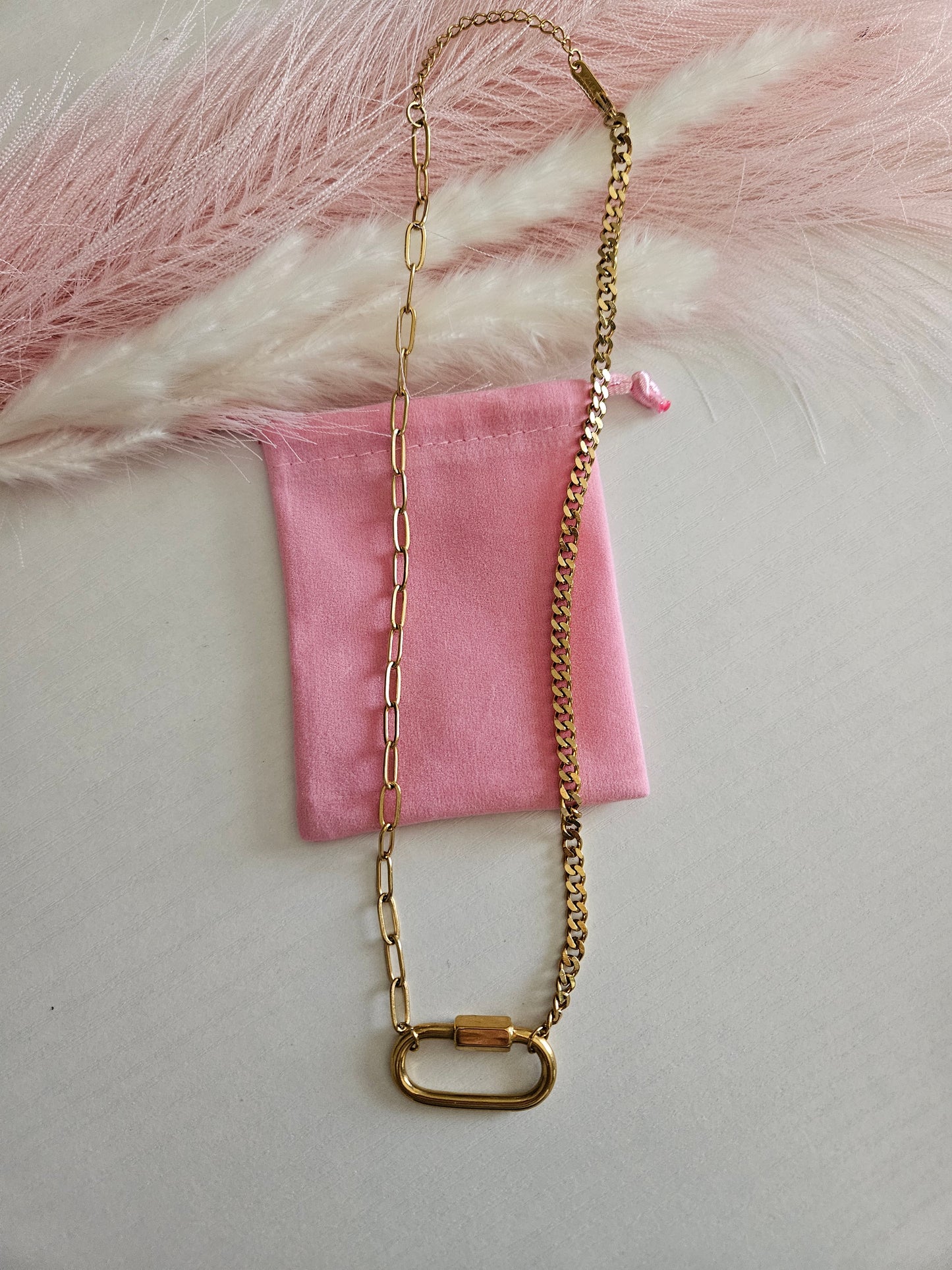 18K Gold Plated, Stainless Steel Cuban Mixed Chain, Tarnish Free