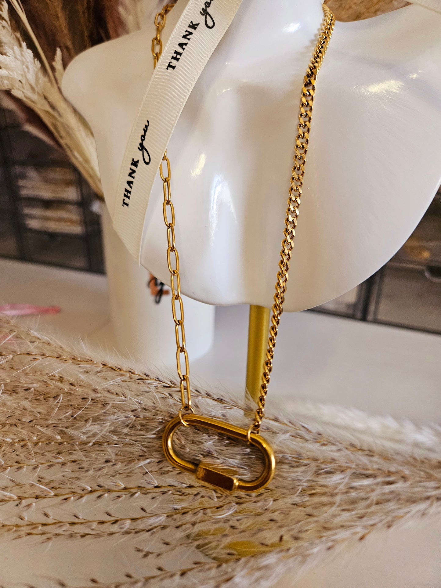 18K Gold Plated, Stainless Steel Cuban Mixed Chain, Tarnish Free