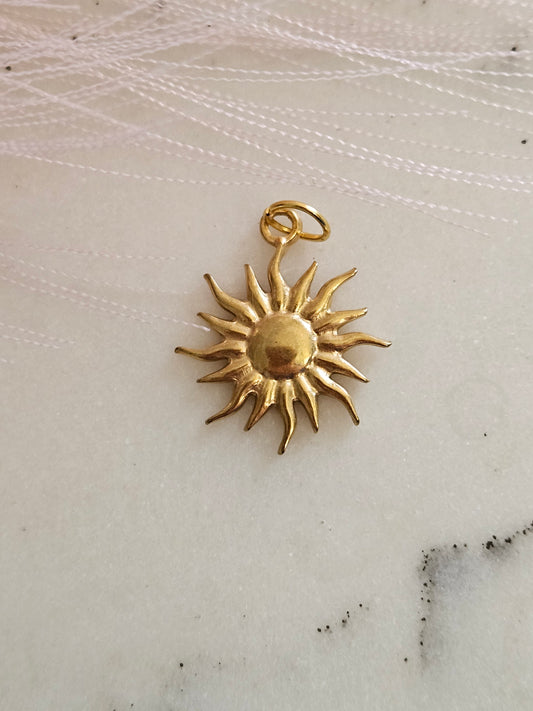 Gold Vintage Sun Charm