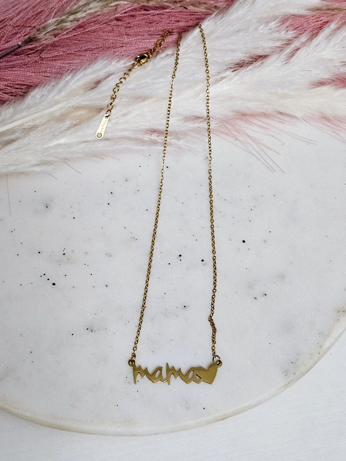 18k Gold 304 Stainless Steel, Mama Necklaces