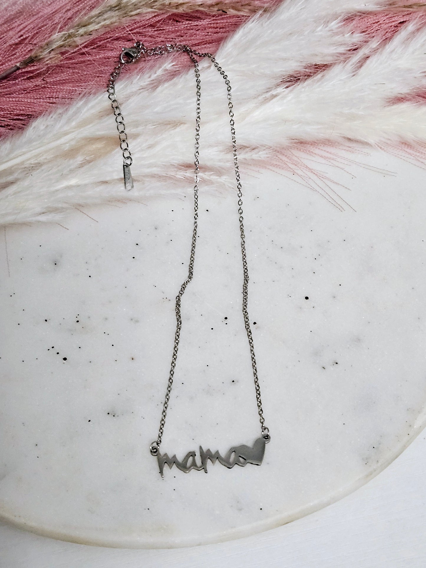 18k 304 Stainless Steel, Mama Necklace