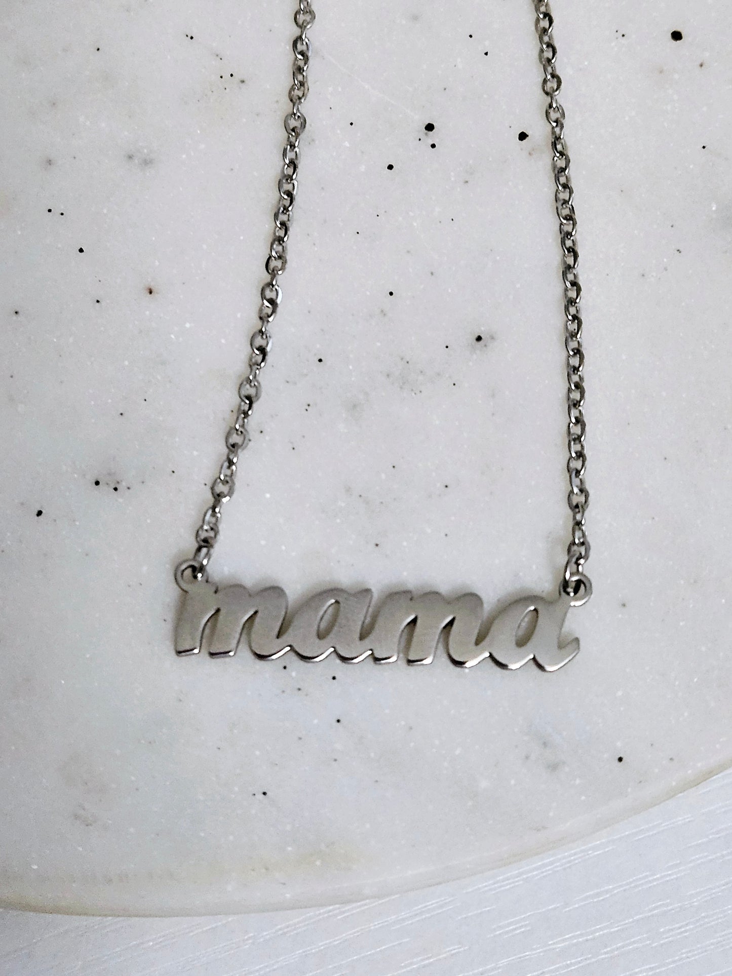 18k Stainless Steel Mama Necklace Bold letters