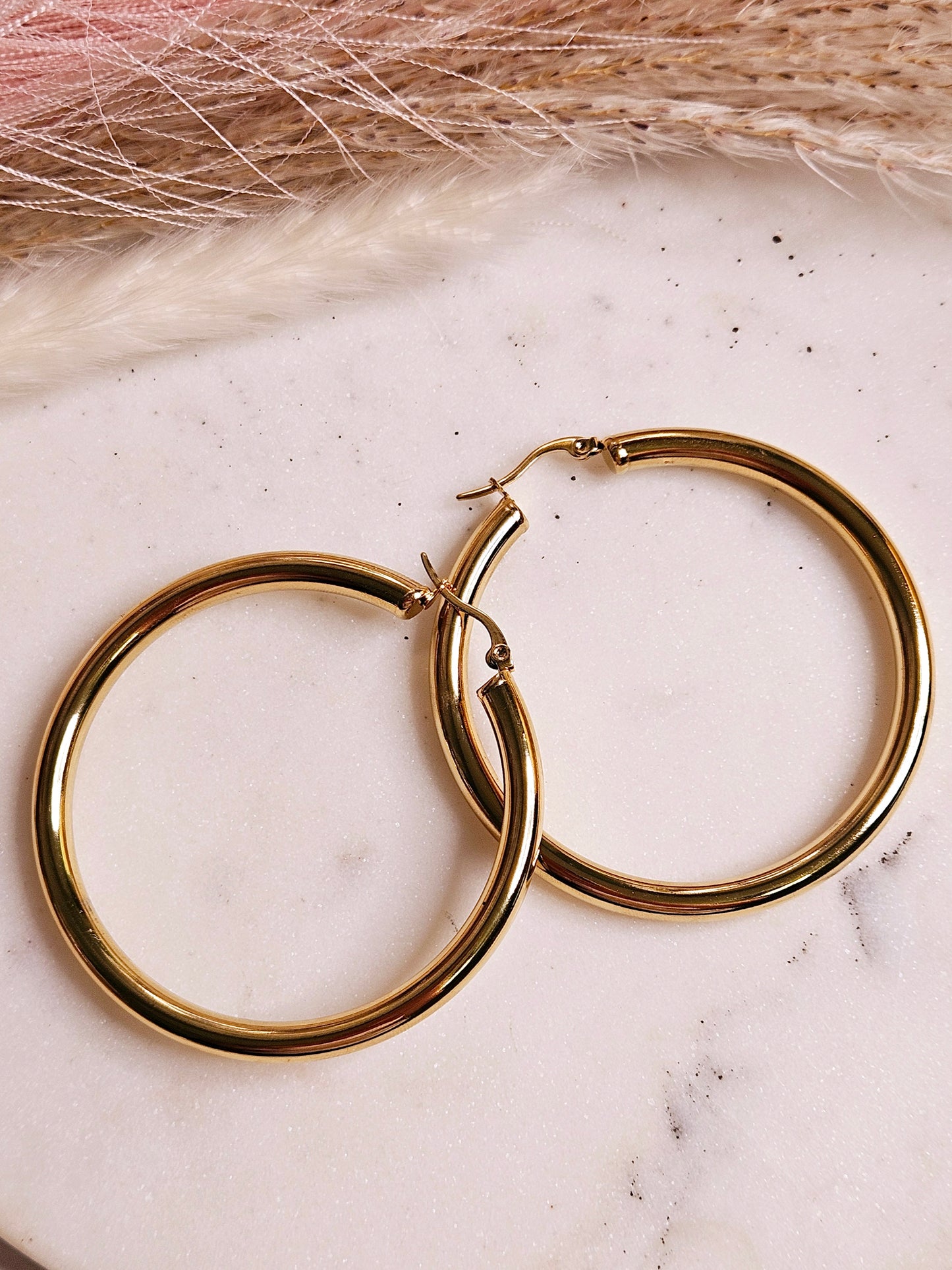 18K Gold plated Stainless Steel hoop earrings